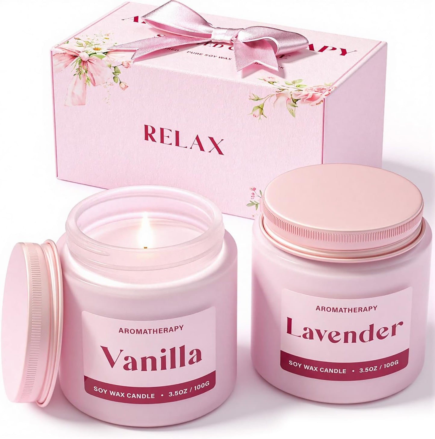 Regine Switzerland Scented Candles - Relaxing Lavender & Vanilla Aromatherapy Gift Set | 2 Pack