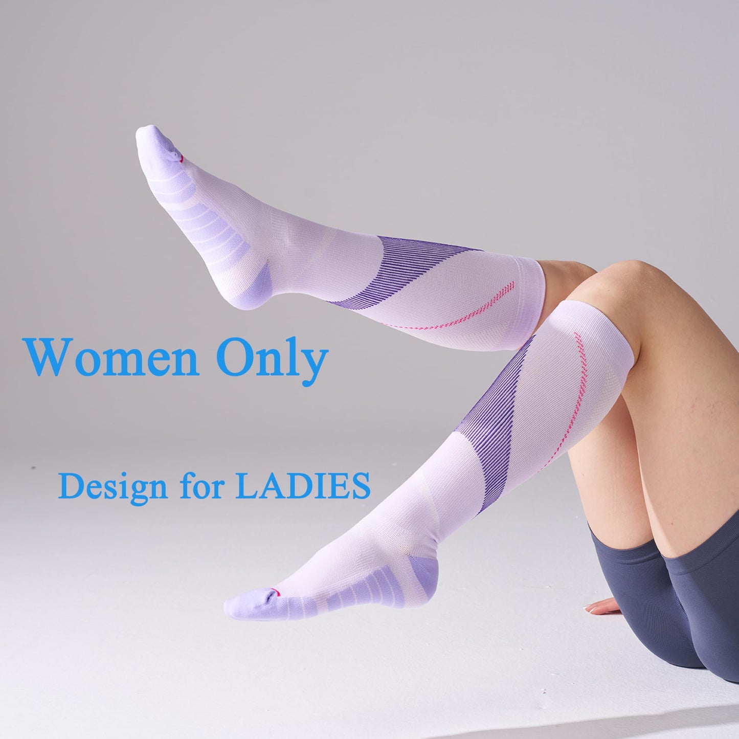 Mosithings 4 Pairs Compression Socks For Women 15-20mmHg Graduated Compression Circulation Support Socks For Flying, Color Mix2,S/M