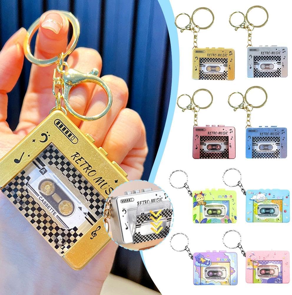 Generic Cassette Cassette Microcassette Retro Mini Tape Recorder Keychain, Retro Player, Recordable Mini Tape Player