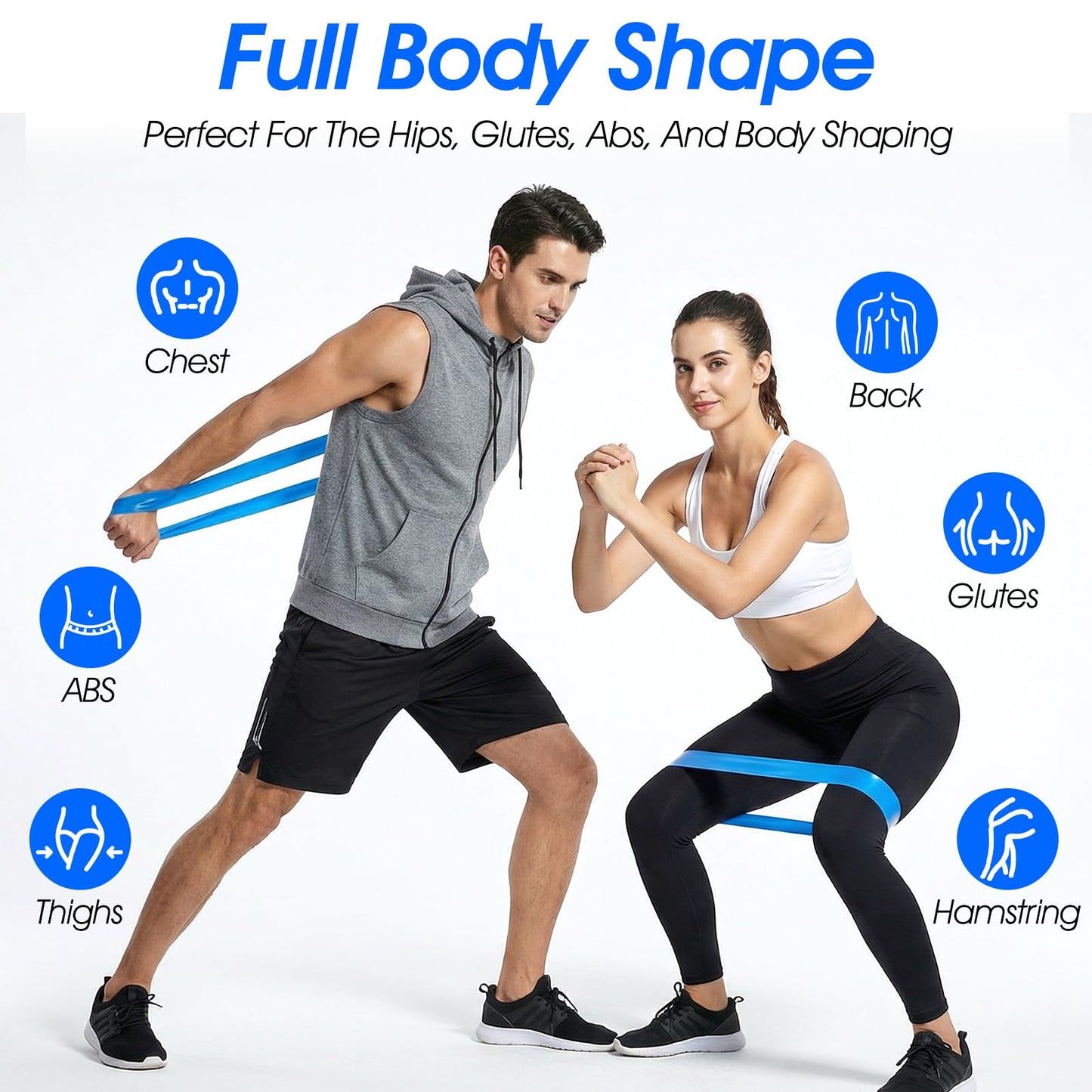 30 Pcs Resistance Bands Resistance Loop Exercise Bands Exercise Equipment Elastic Drap Ring for Women and Men Home Fitness, Gym, Yoga