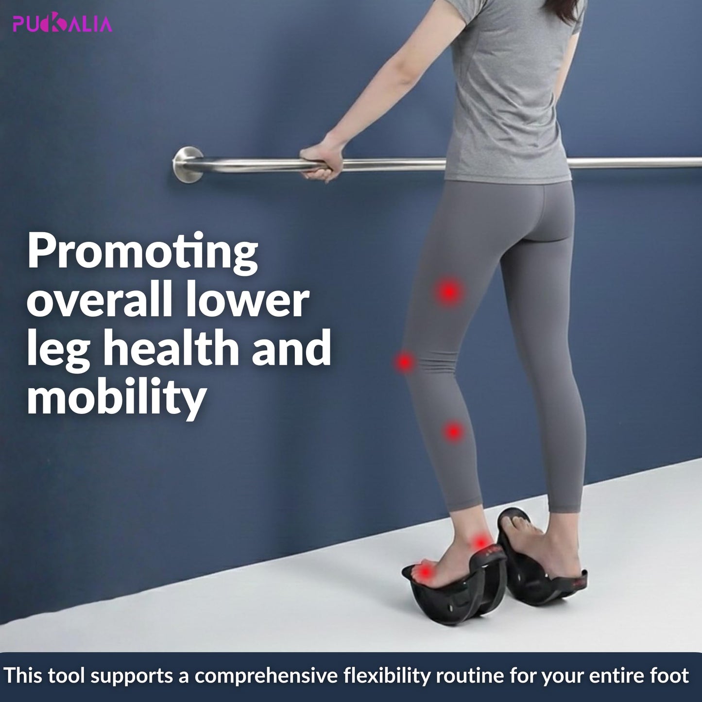Calf Stretch Board Set of 2 Pieces Foot Rocker for Plantar Fasciitis Relief Achilles Therapy Device Ankle Mobility Balance Tool Non Slip Black Trainer Physical Therapy Equipment Leg Slant Stretcher