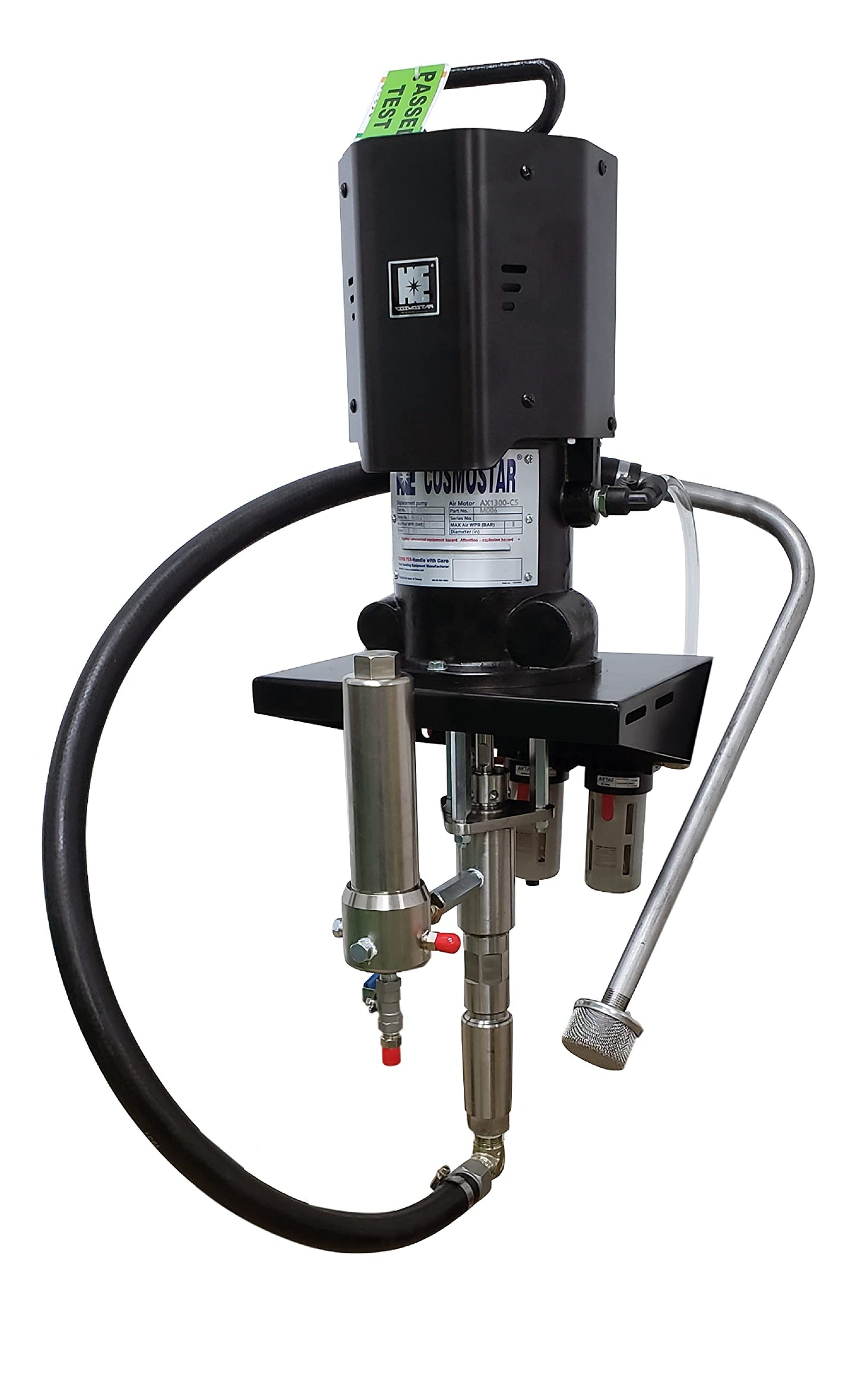 Cosmostar AX1300 30:1 Pneumatic Airless Sprayer, Max Fluid Working Pressure 3600 PSI, High Efficiency Paint Spray, Powerful Machines for Protective coatings. Wall Mount Set with Gun,Tip, & Hose