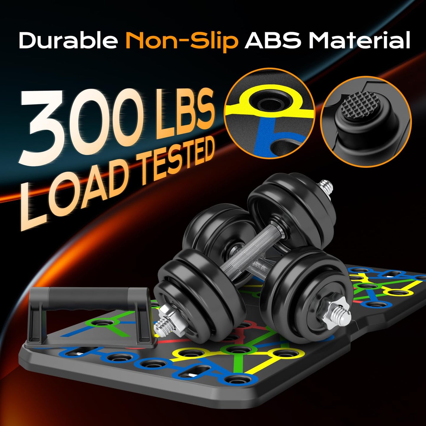 AERLANG Extra Large Push Up Board 26.2" x 13.8", Portable 30-in-2 Workout Set for Push Up, Multi-functional Pushup Stands for Strength Training, Fat Burning Push Up Bar for Home Gym