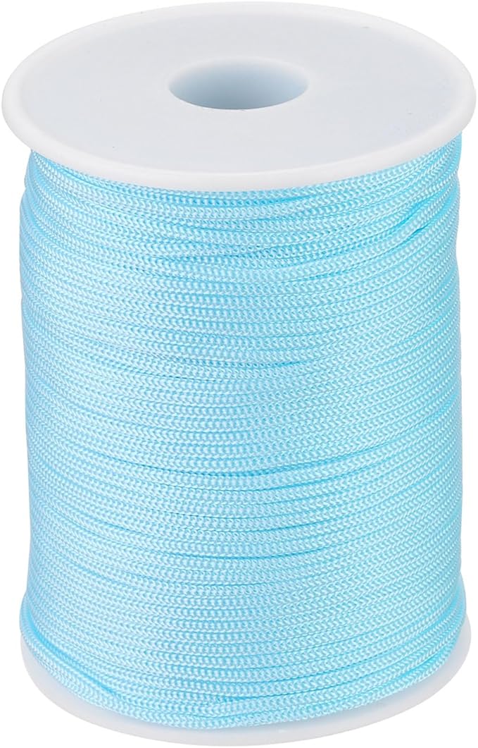 MECCANIXITY 1/12 Inch Polypropylene Rope Braided Ropes, 328ft Nylon Rope Hollow Utility Cord for Clothesline, Camping, Hiking, Outdoor, Sky Blue