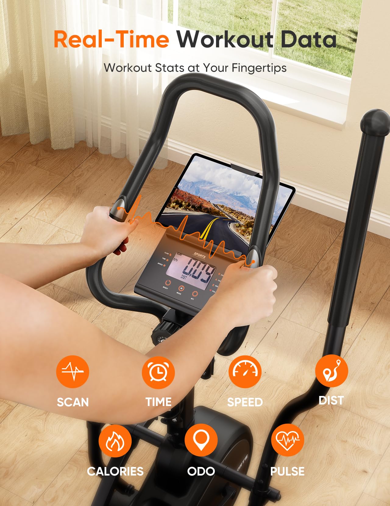 Dripex Elliptical Exercise Machine, 3-in-1 Cardio Climber Stepper Elliptical Machine for Home, Elliptical Training Machines with 16-Level Resistance, 18LBS Flywheel, Pulse Sensor