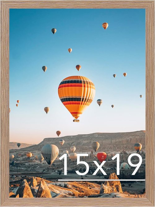 JCJMY 15x19 Picture Frame - Rustic Brown Wall Gallery Frame for Horizontal & Vertical Photos