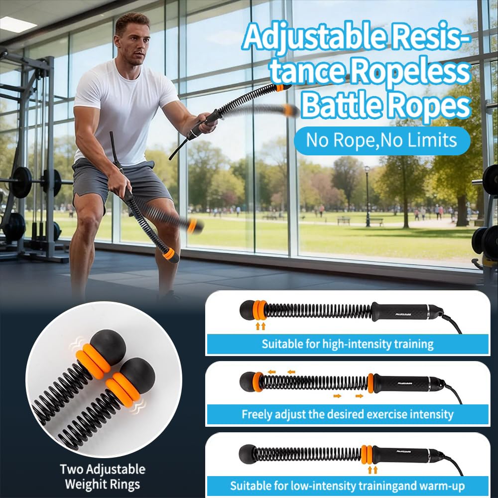 Ropeless Battle Rope – Portable No-Anchor Training Rope for Home Gym & Outdoor Workouts