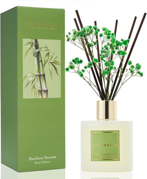 Cocorrína Reed Diffuser - Bamboo Stream Scented Home Fragrance with 8 Sticks | Elegant Bathroom Decor