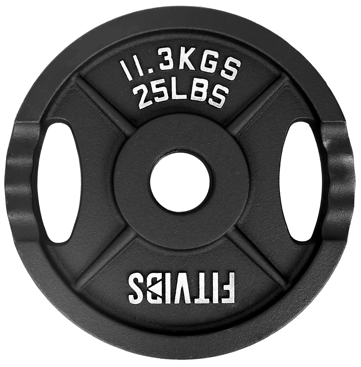 Olympic 2-Inch Cast Iron Plate Weight Plate for Strength Training and Weightlifting, Two Hole Style, 25LB Pair