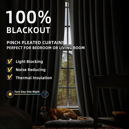 ChrisDowa Blackout Linen Curtains - 84-Inch Thermal Insulated Drapes for Living Room & Bedroom | 2 Panels