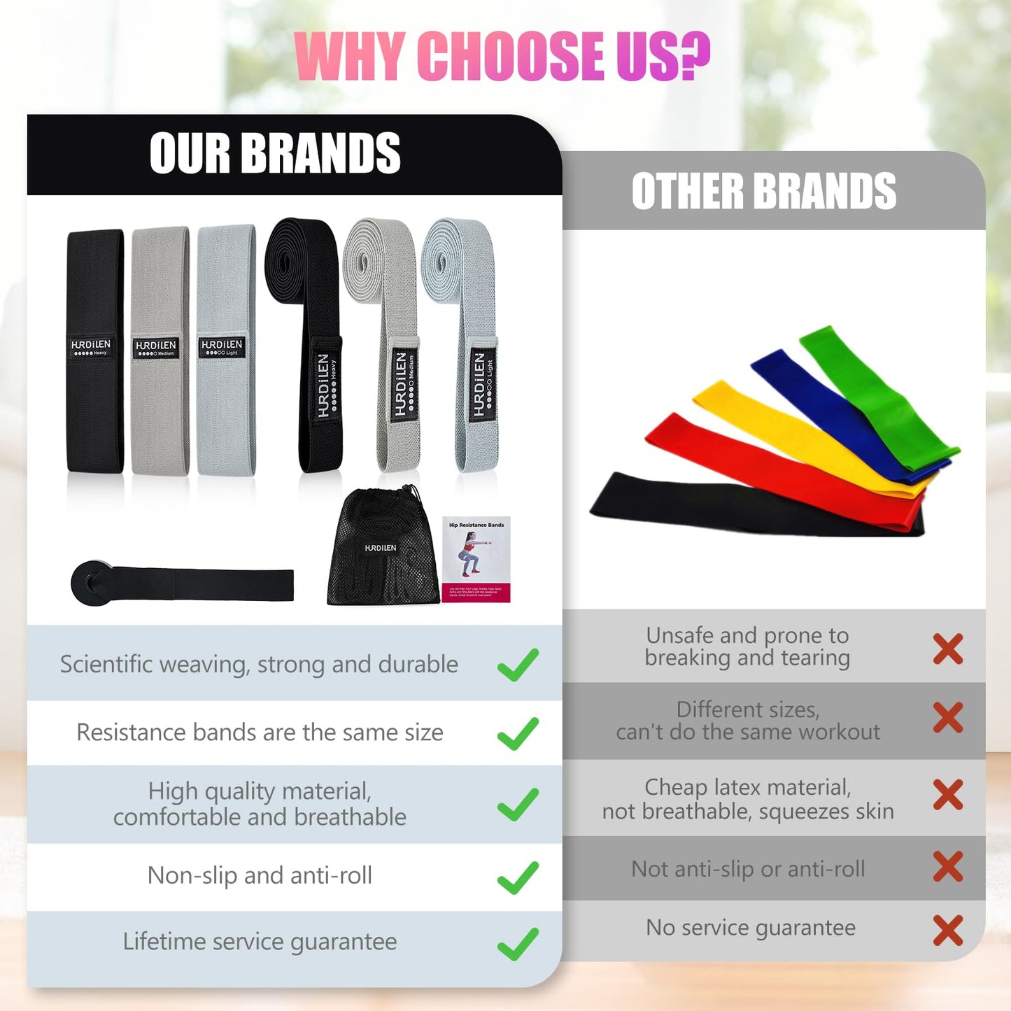 Resistance Bands for Working Out Set, 3 Pcs Pull Up Bands and 3 Pcs Assistance Bands with Door Anchor for Legs, Glutes, Hip, Fabric Loop Bands Workout Bands Resistance for Gym, Home, Office