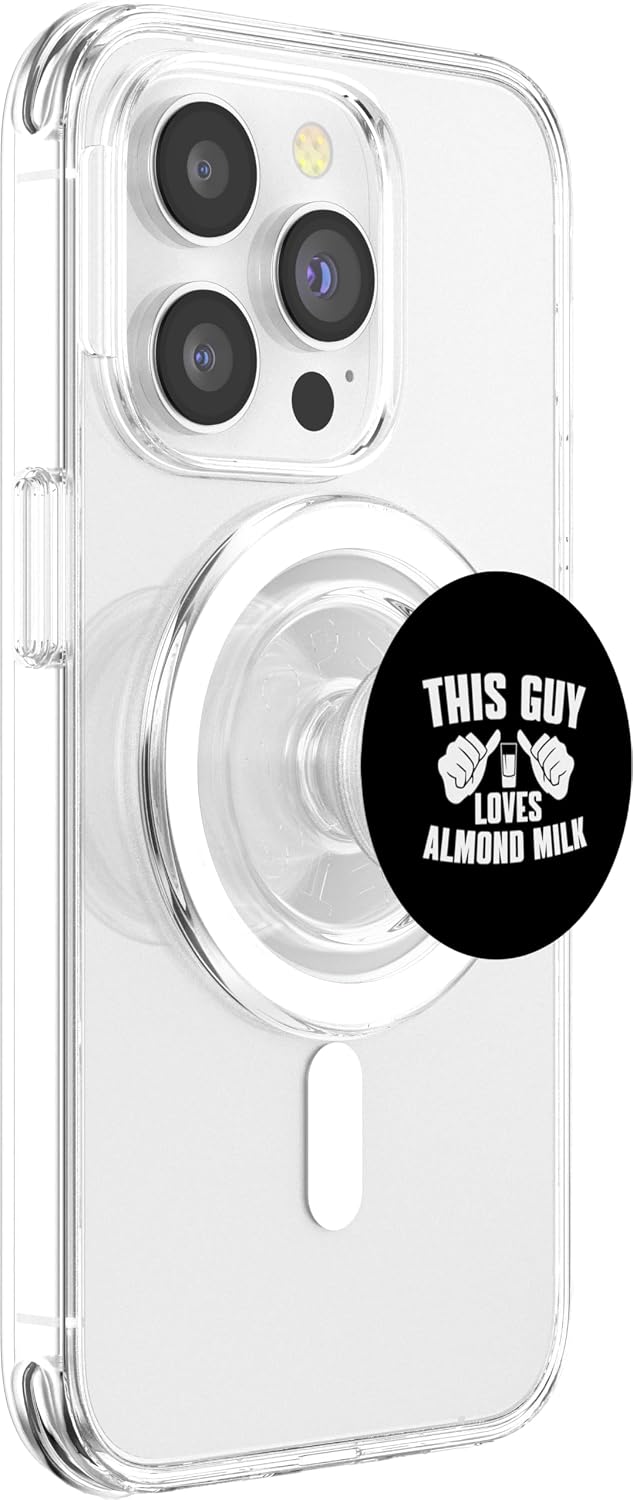 Almond Milk Designs Love Plant-Based Nut Milk This Guy Loves Almond Milk - Funny Dairy Free Milk For Men PopSockets
