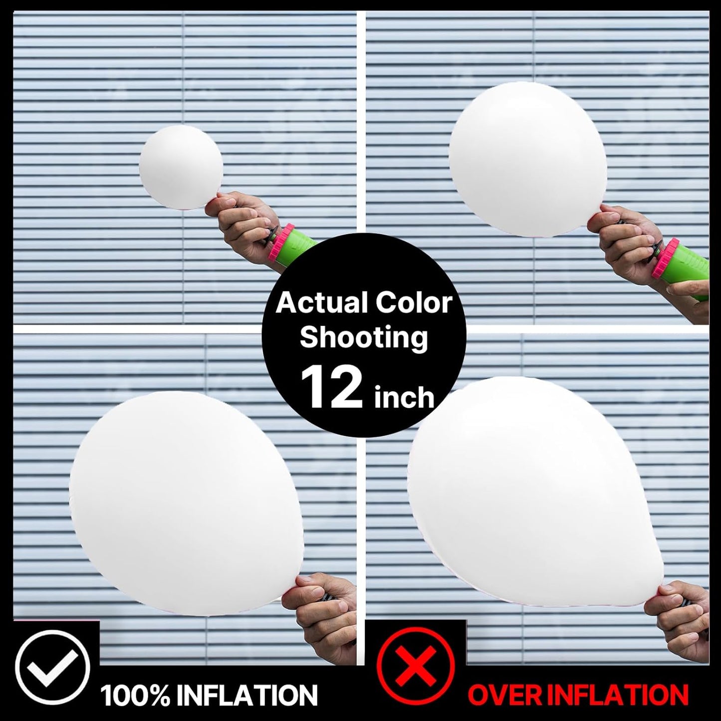 PartyWoo White Balloons - 100-Piece Matte Latex Balloon Arch Kit | 5-12 Inch Sizes for Weddings, Graduations & Parties