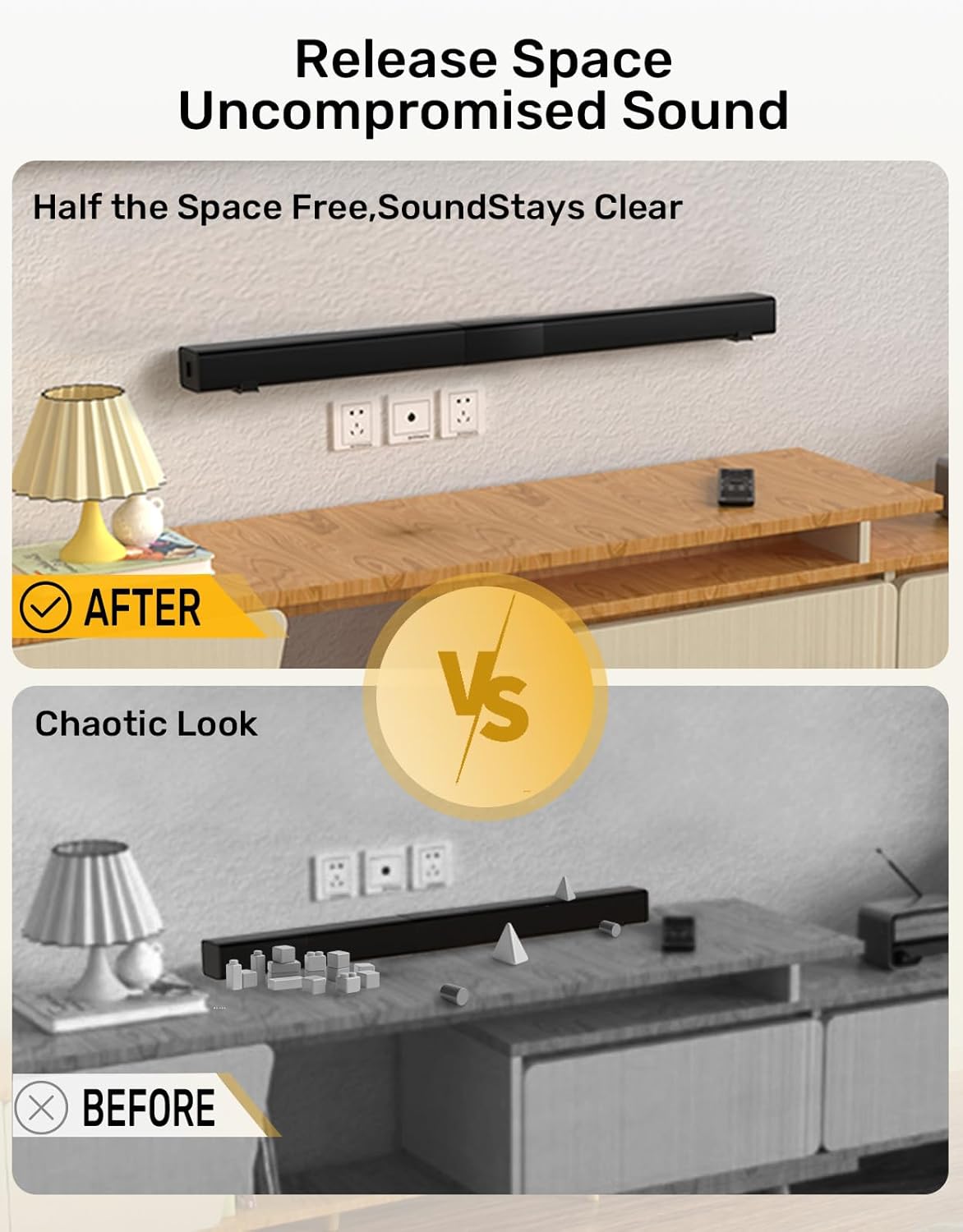 jidinung 3.3"-6.5", 38 lbs Soundbar Wall Mount, All Metal Sound Bar Mounts Under TV for Samsung, Bose, Vizio, LG, Sony