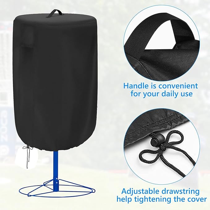 Disc Golf Basket Cover Outdoor Waterproof Chain Universal Flying Disc Golf Practice Basket Covers Dustproof Anti-UV 26" D x 35" H Black