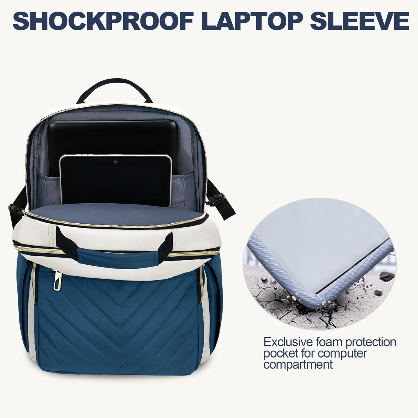 Backpack Pocket,17.3 inch Backpack,Waterproof Backpack VANKEAN Laptop for Women with Giant Tumbler Holder School