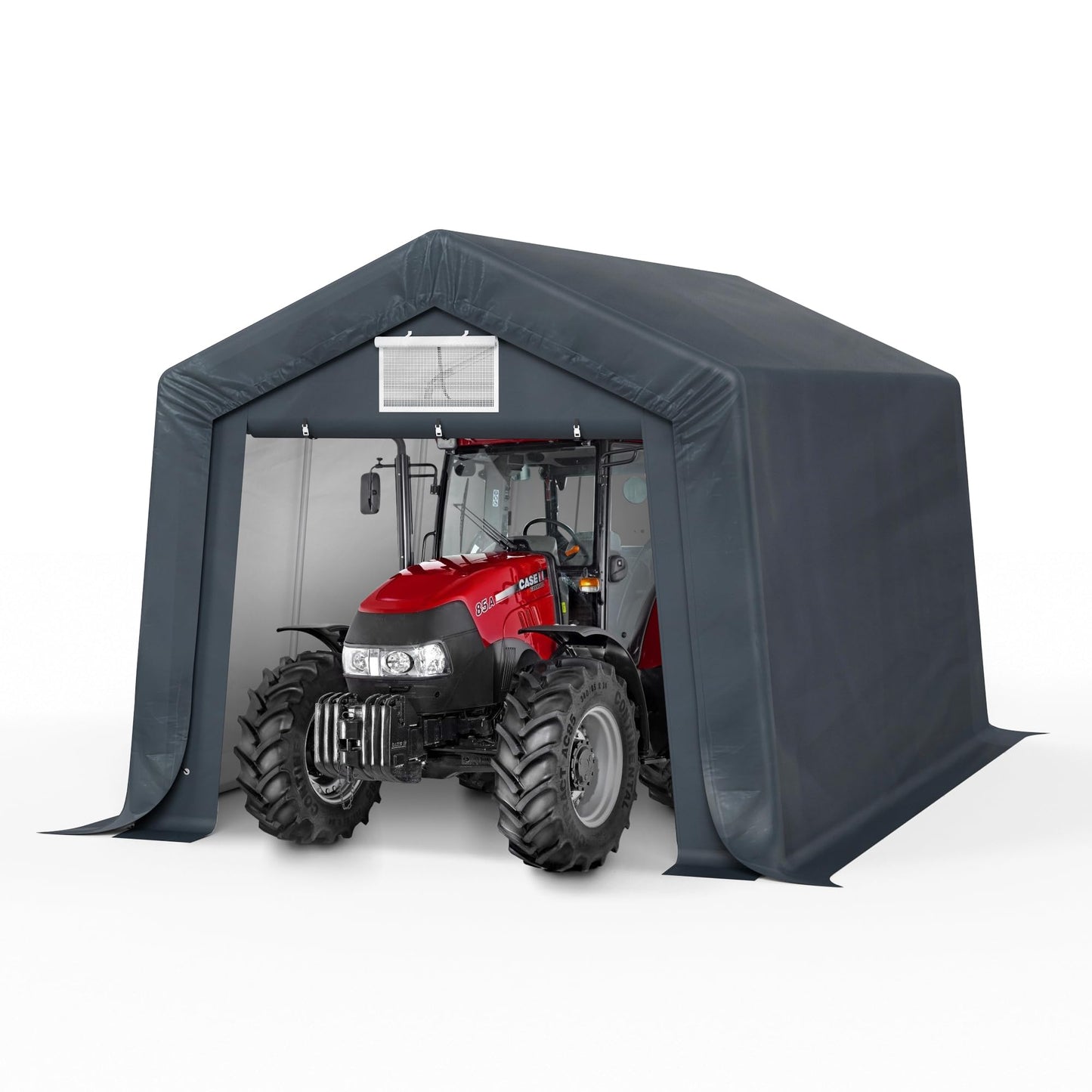 HERA'S PALACE 10x15ft Heavy Duty Carport Storage Shed Outdoor Anti-Snow Portable Canopy Shelter with 2 Doors Garage Tent for Motorcycle Garden Tools
