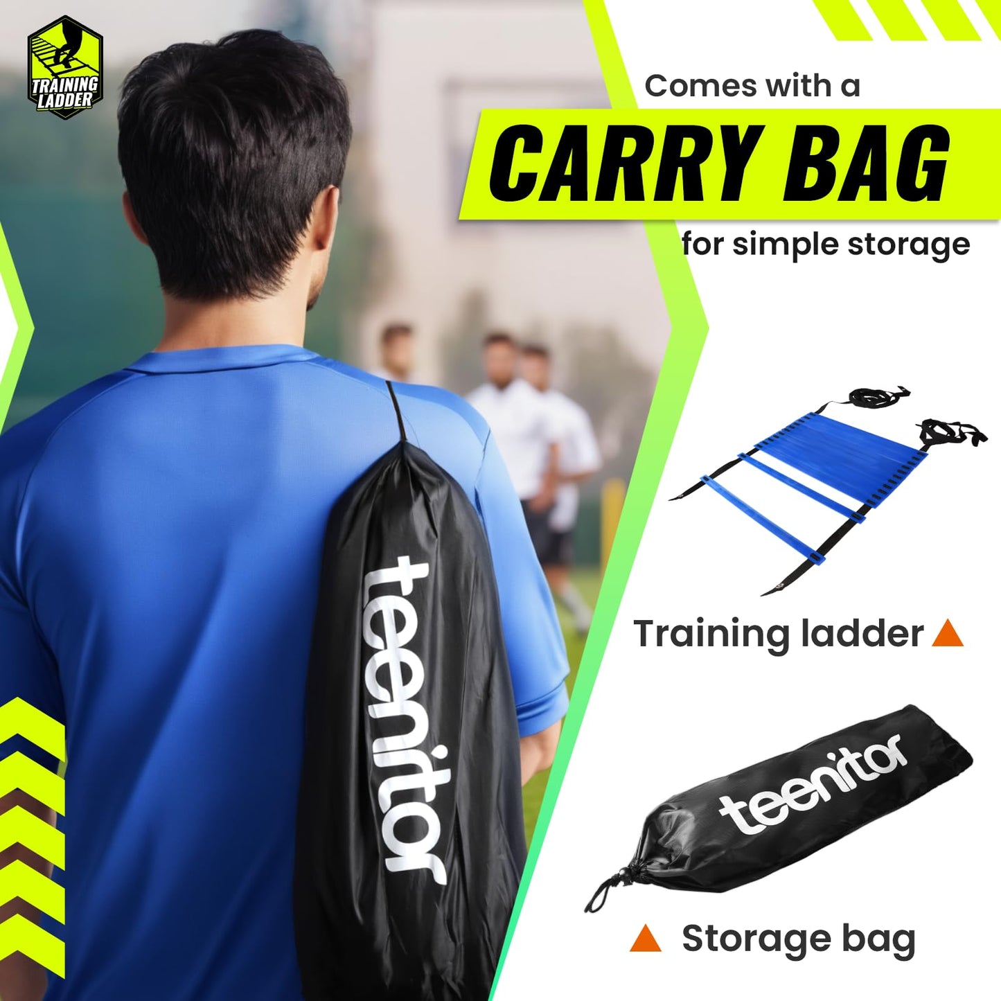 Teenitor Agility Ladders, 13 Rung Agility Ladder Speed Ladder Footwork Ladder with Carry Bag, Workout Ladder for The Ground Training Ladder