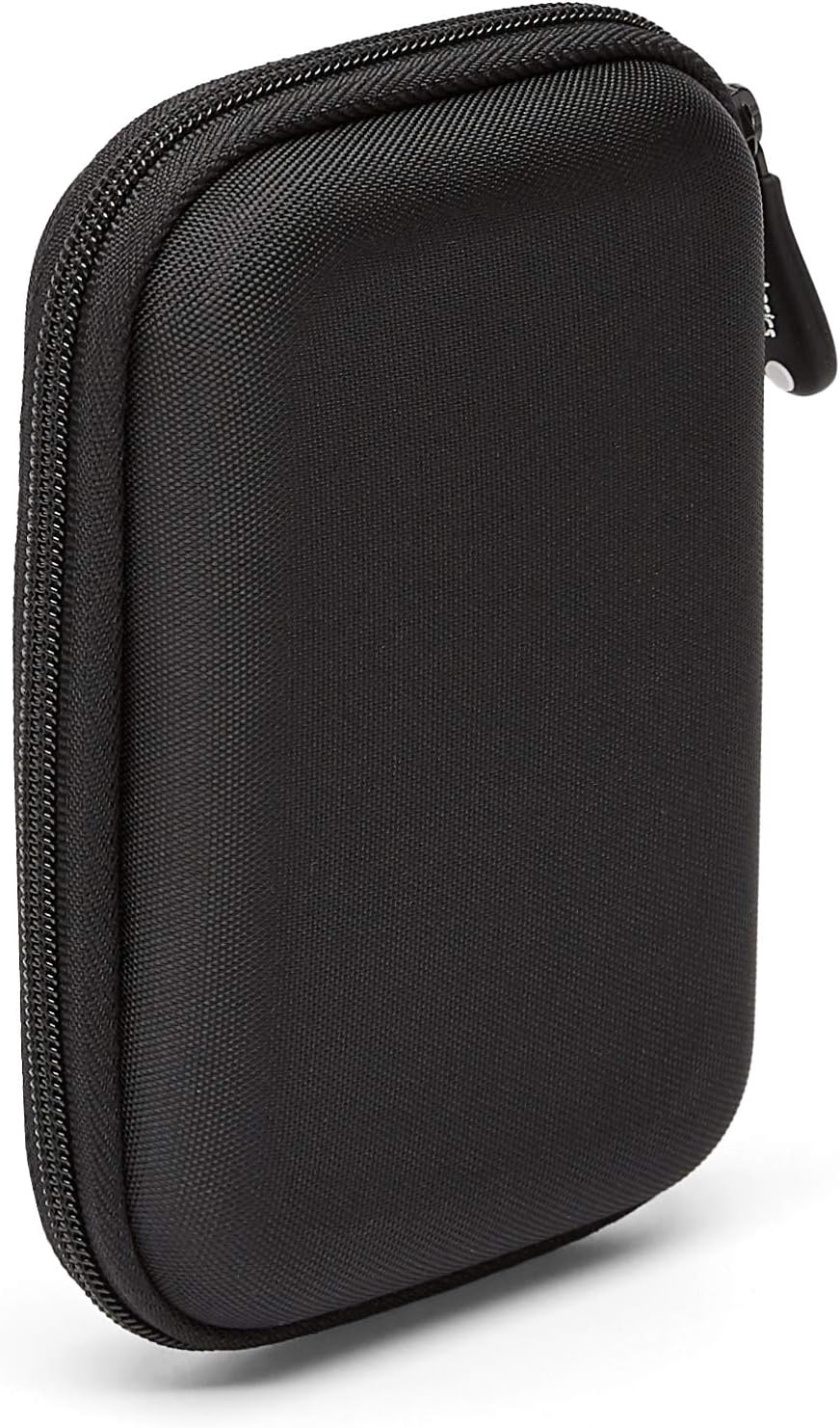 Amazon Basics Compact Black Hard Drive Carrying Case with Secure Strap and Mesh Storage