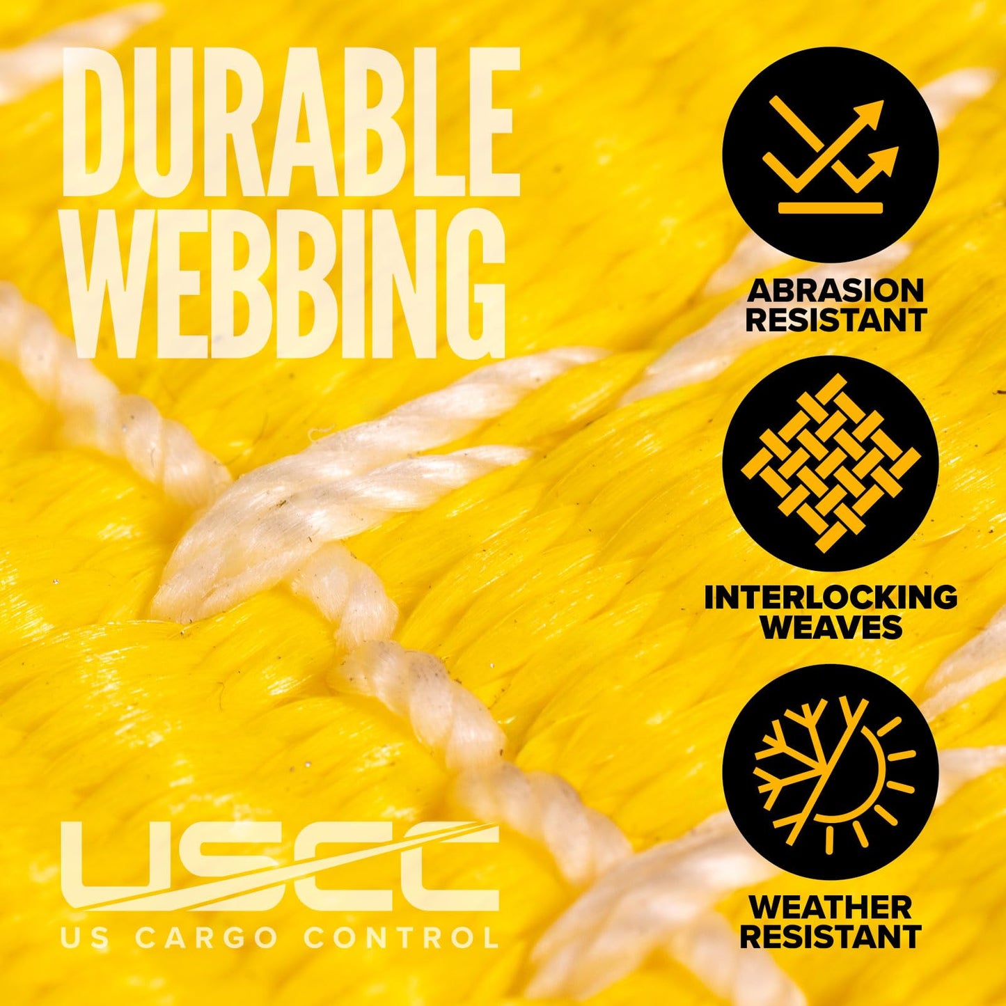 US Cargo Control E Track Straps 2" x 12' (8-Pack), 4,400 LBS Break Strength, Yellow Heavy Duty E Track Ratchet Straps with 4' Fixed End and Spring E-Fittings, Logistic Tiedowns for Box Trucks, Vans