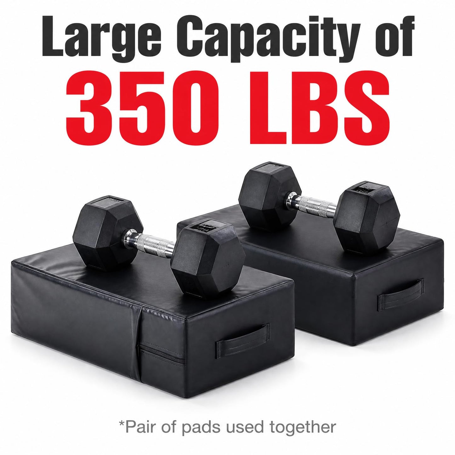 Japard Silencer Drop Pads 2 Pcs,Dumbbell,Workout, Gym, Weightlifting Crash Cushions with PVC Cover, Easy Carry Handles, Deadlift Mat, Exercise Balance Equipment for Fitness, Physical Therapy, Yoga