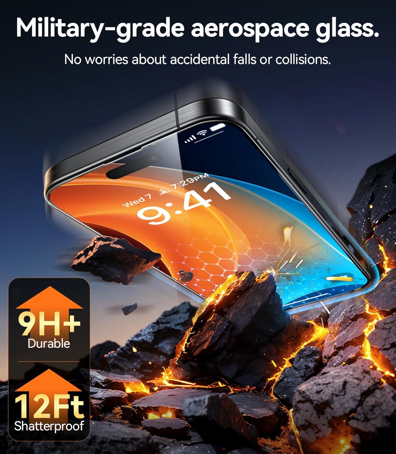 17e/16e/14/13 Pro/13 [NO.1 [12 9H+ 2 Pack 6.1 inch TORRAS Unbreakable for iPhone Screen Protector Military-Grade] FT