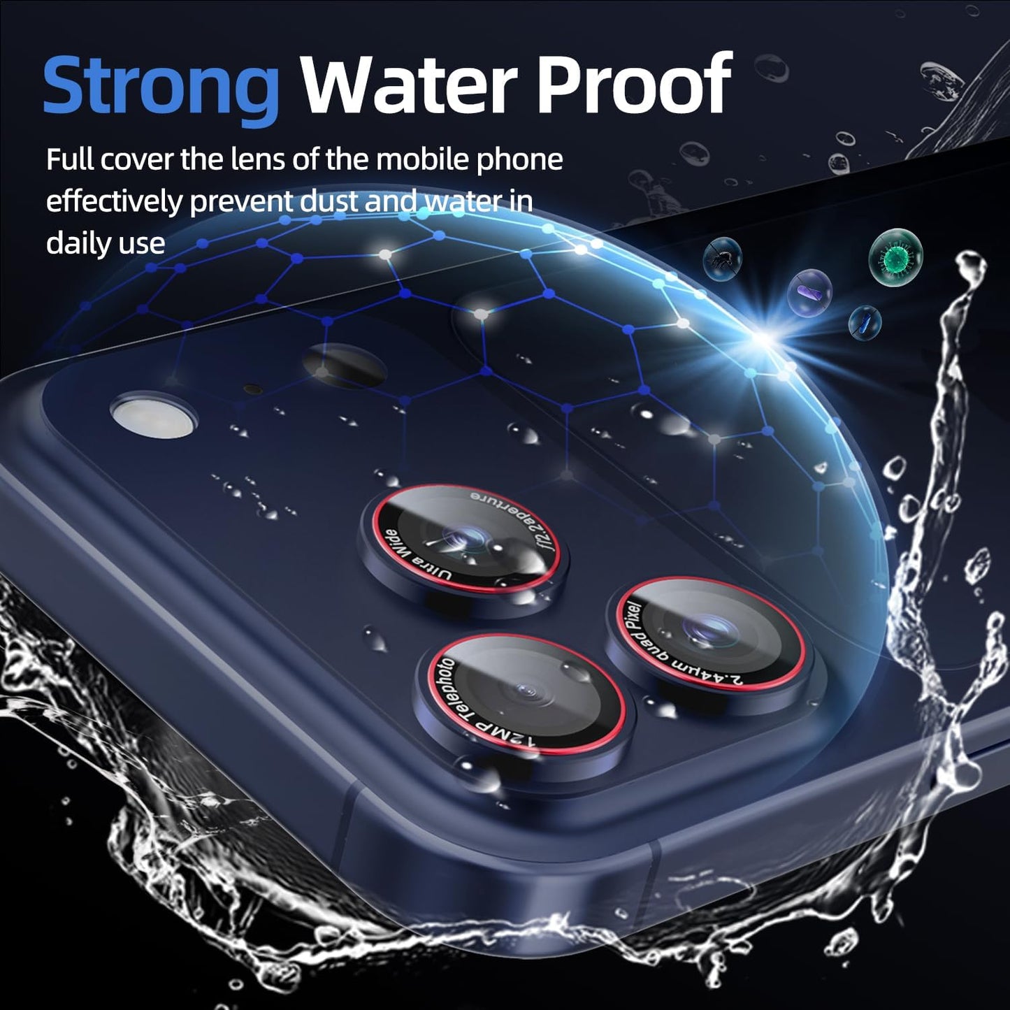 9H 17 17 2 Pack) HelloDeere High-alumina Tempered Glass Camera Lens Protector for iPhone Pro Lens , Military-Grade