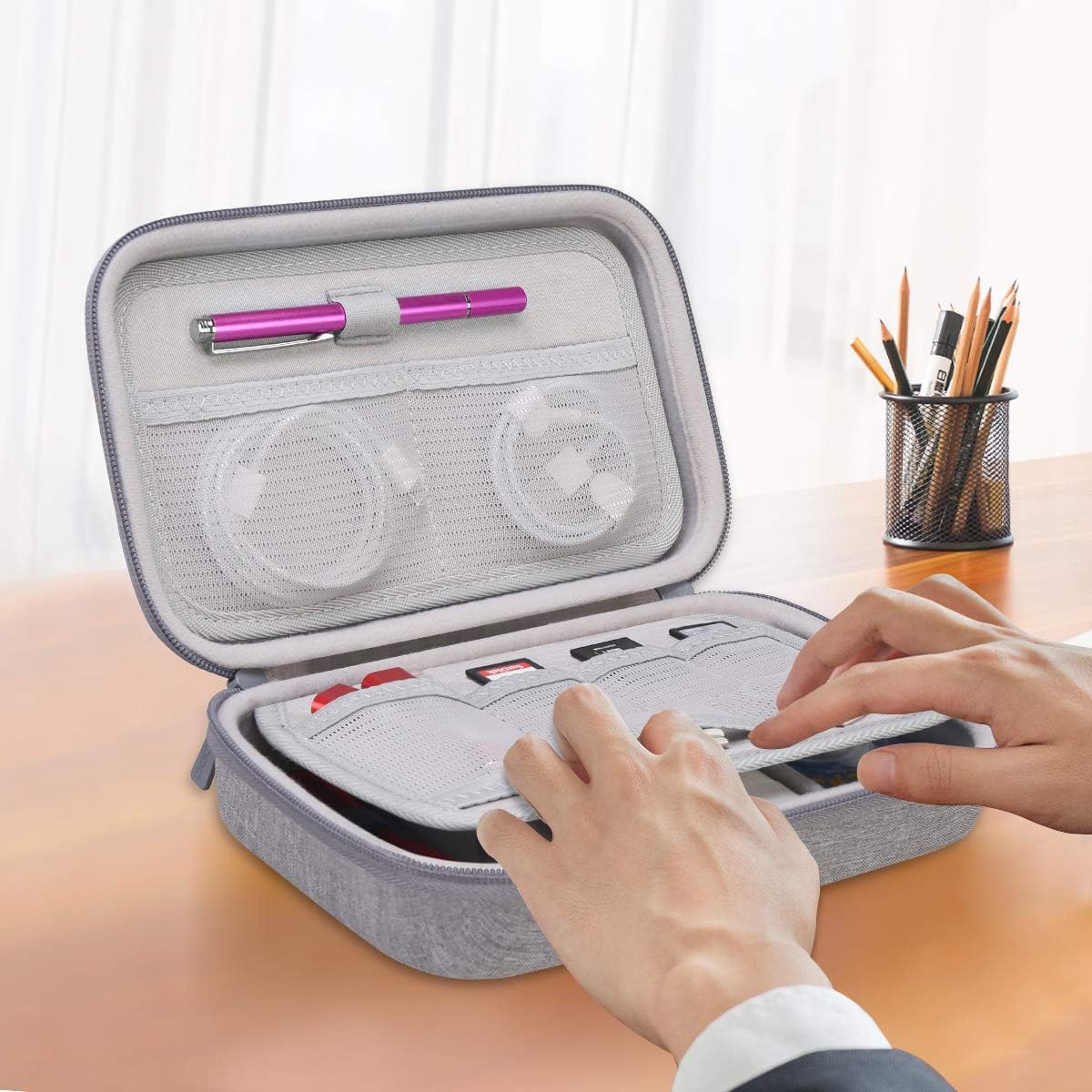 Canboc Hard Travel Electronic Organizer Case for MacBook Power Adapter Charger, Cable, Mouse Power Bank, Apple Pencil
