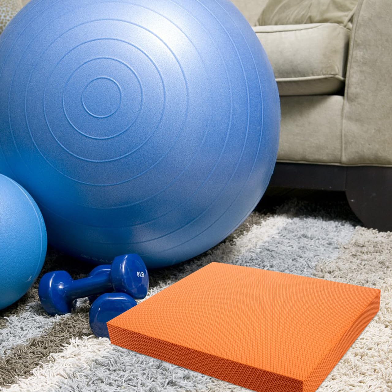 OHPHCALL Balance Pad Stability Trainer Anti-Slip Exercise Mat for Yoga Core Training Rehabilitation Cushion Thick Non-Slip Fitness Equipment 15.74X12.99X1.77In Portable