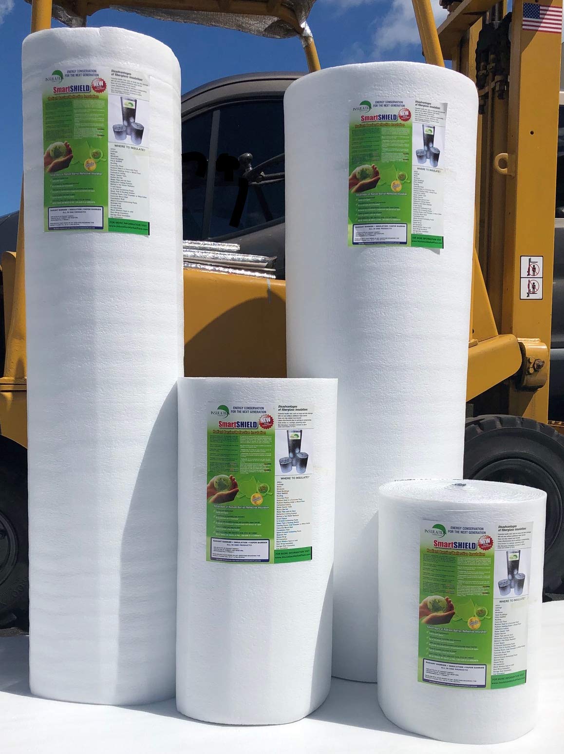 SmartSHIELD -3mm 48"x100ft Reflective Insulation roll, Foam Core Radiant Barrier, Thermal Insulation Shield - Engineered Foil / White Film