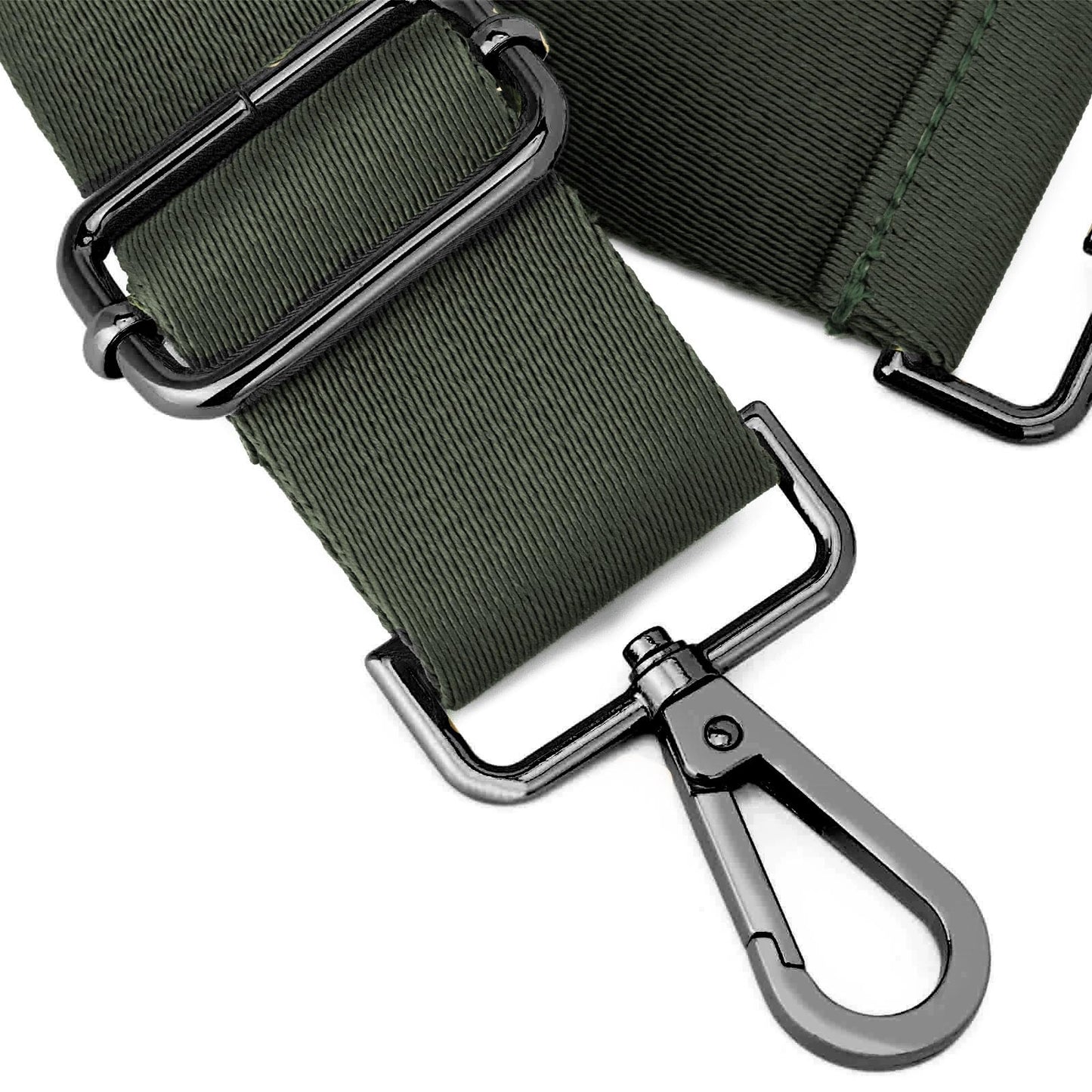 ZOOEASS Nickel Buckles Wide Shoulder Strap (Solid),Adjustable Replacement Belt Crossbody Canvas Bag Handbag (Olive Green)