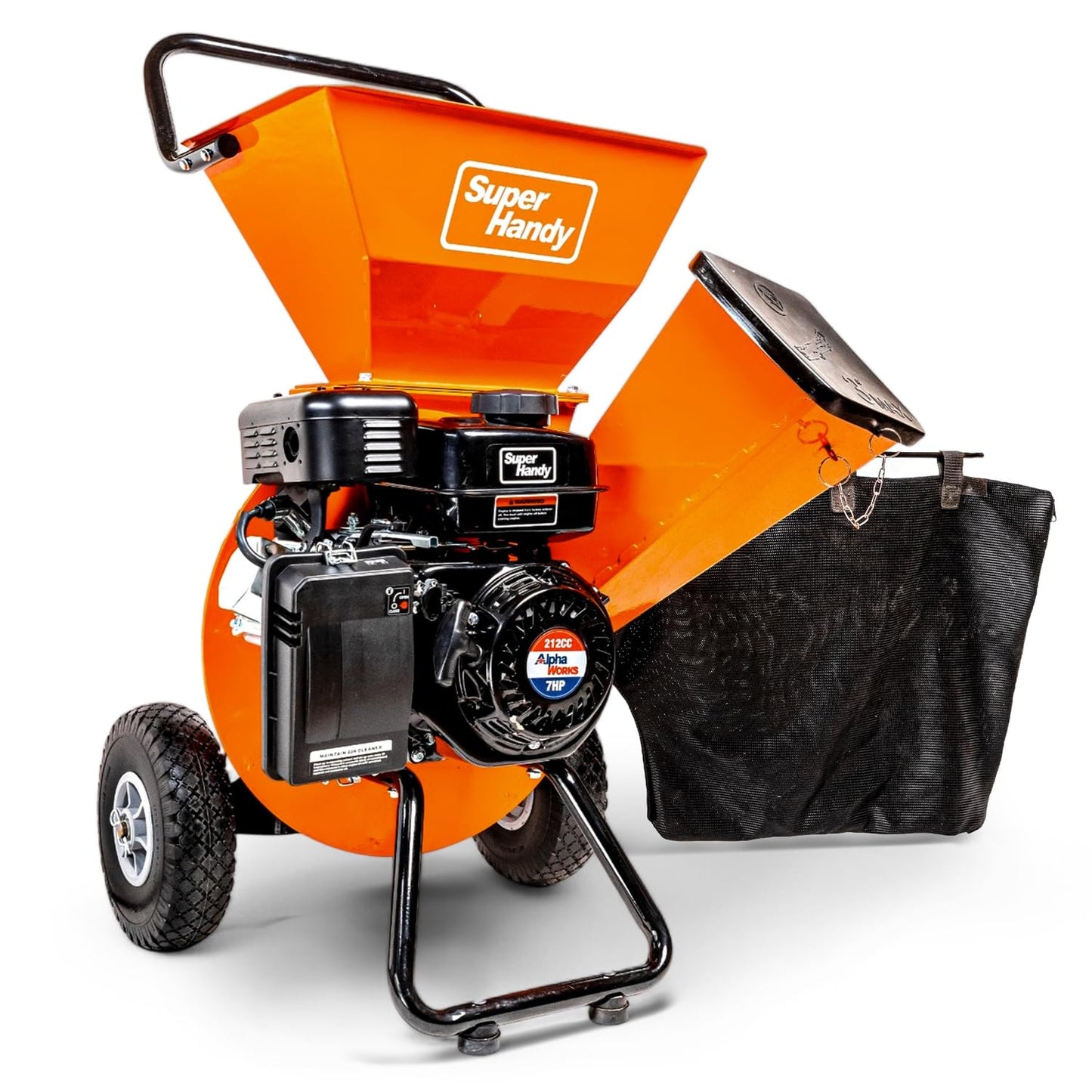 SuperHandy Wood Chipper Shredder Mulcher Ultra Heavy Duty 7HP 3 in 1 Multi-Function 3" Inch Max Capacity (Amazon Exclusive)