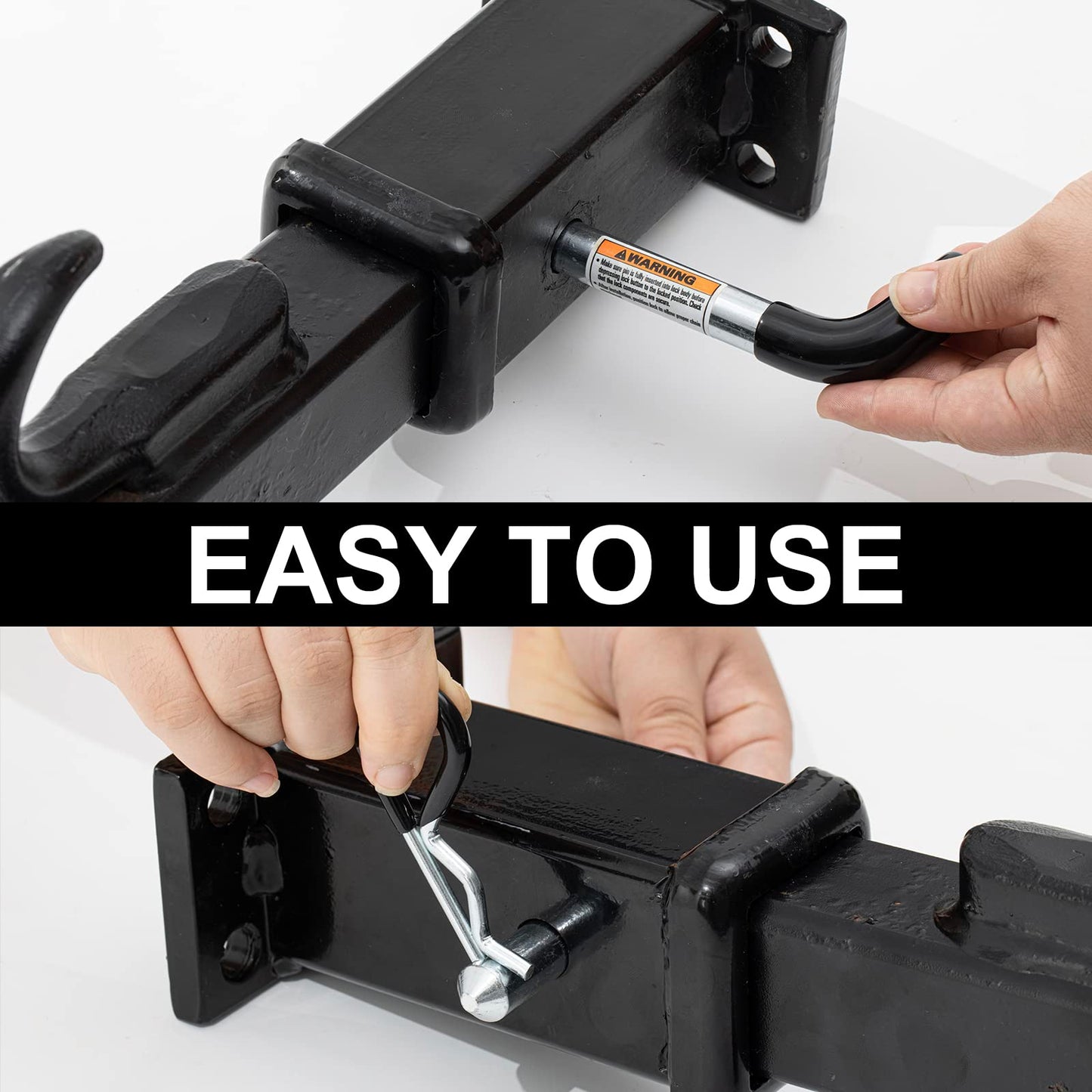 TOPSHINE Trailer Hitch Pin & Clip 4 Pack, 5/8 Inch Diameter with Rubber-Coated Vinyl Black Grip, Fits 2" Receiver