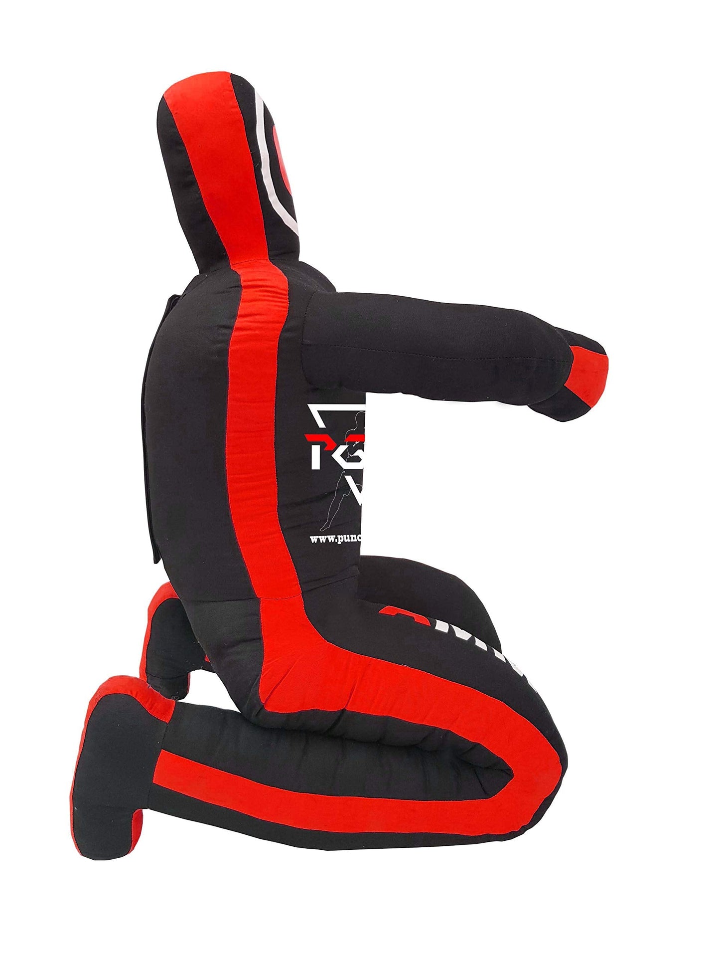 PGS MMA Brazilian JIU Jitsu Wrestling Dummy for Grappling Submission Mixed Martial Arts MMA Training Punching Throwing Boxing Bag Karate Judo Self Defense UNFILLED (Black Red, 5FT (59 Inches))