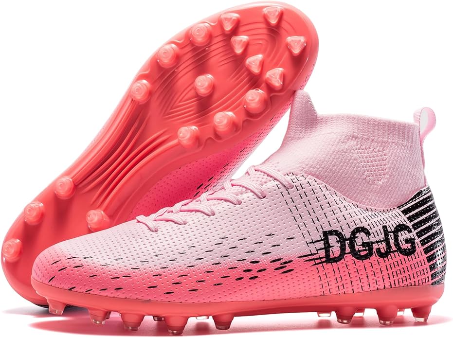 Youth Soccer Cleats Mens Training Football Cleats Lightweight Womens High-top Soccer Shoes AG, Tacos de Futbol para Hombre