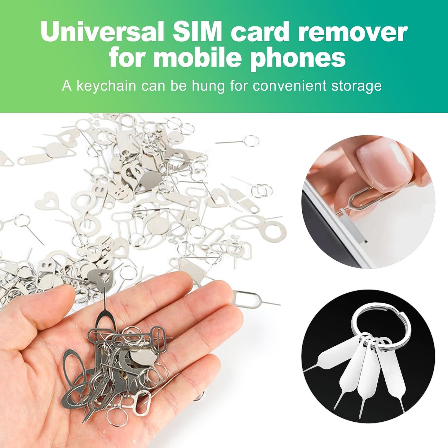 16PCS slaixiu All-in-One SIM/SD Card Ejector Kit - Replacement for iPhone, iPad, Samsung, Android Devices, Universal