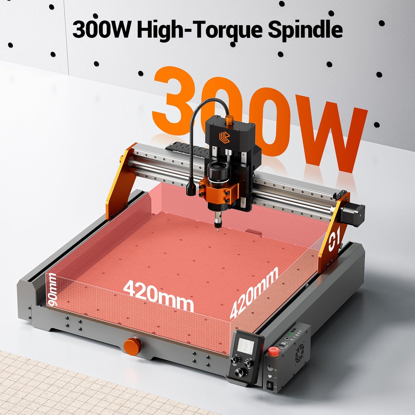 Artisan 01 300W Desktop CNC Machine，500W Spindle with Vacuum Cleaner, Engraver 95% Pre-Assembled