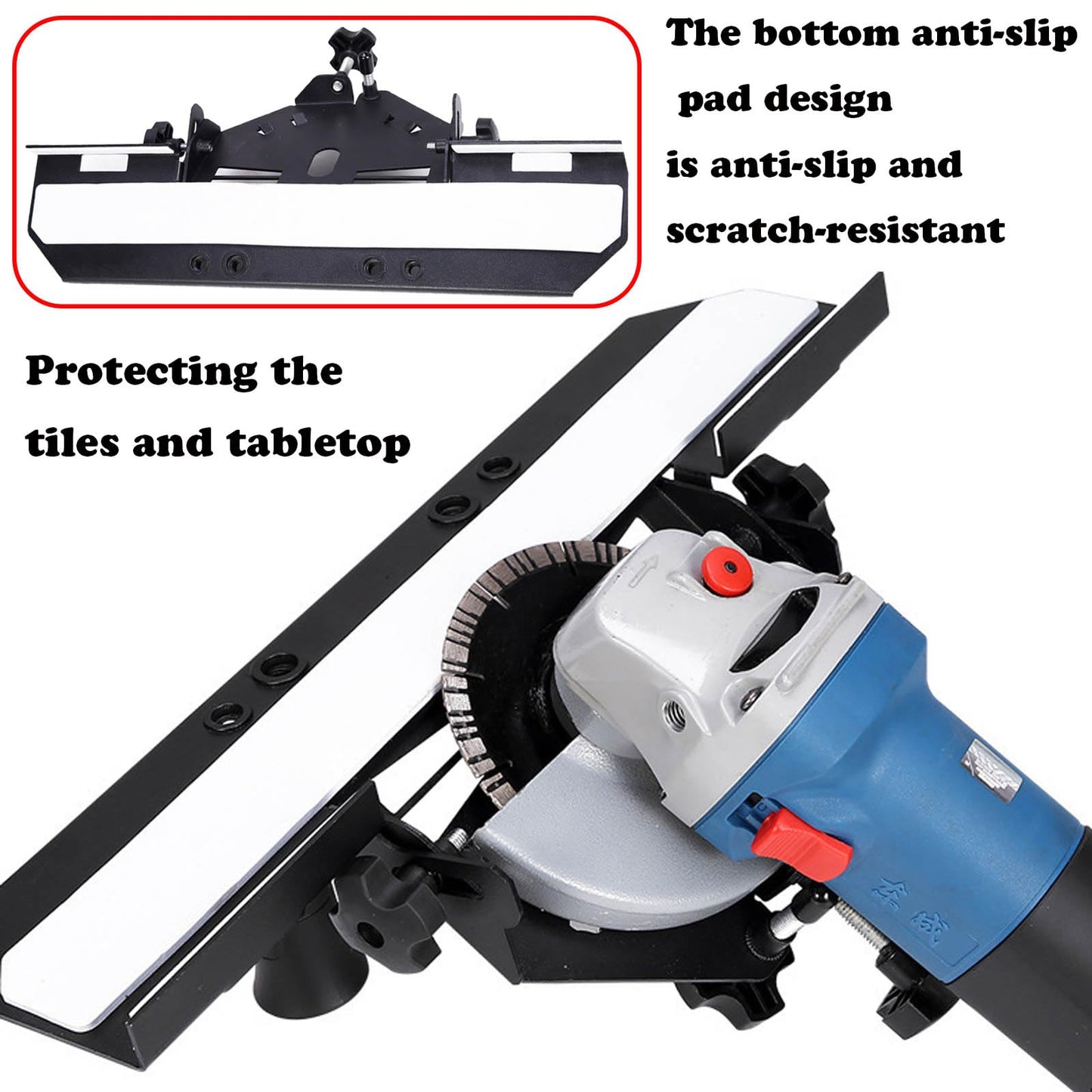 45 Degree Tile Chamfering Tool, Angle Grinder Tool for Tile Chamfering, Tile Cutting Tools ONLY for 4-1/2’’ & 5’’ Angle Grinder with Red Knobs