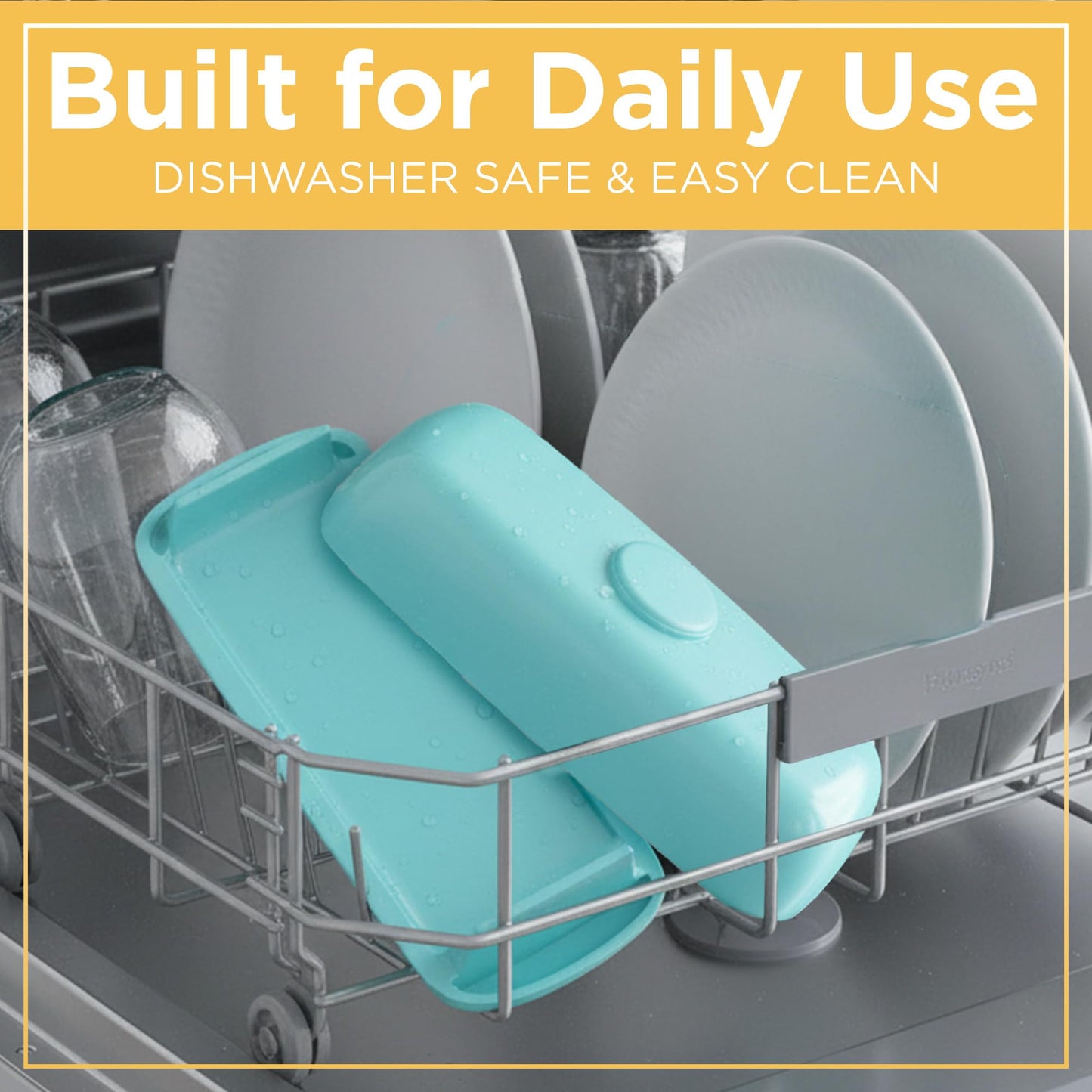 Butter Hub Butter Dish with Lid and Knife for Countertop - Covered Plastic Dish Keeper with Magnetic Knife Holder, Easy Scoop, No Mess Lid Container, Dishwasher Safe, BPA-Free - Clear, 1 Stick