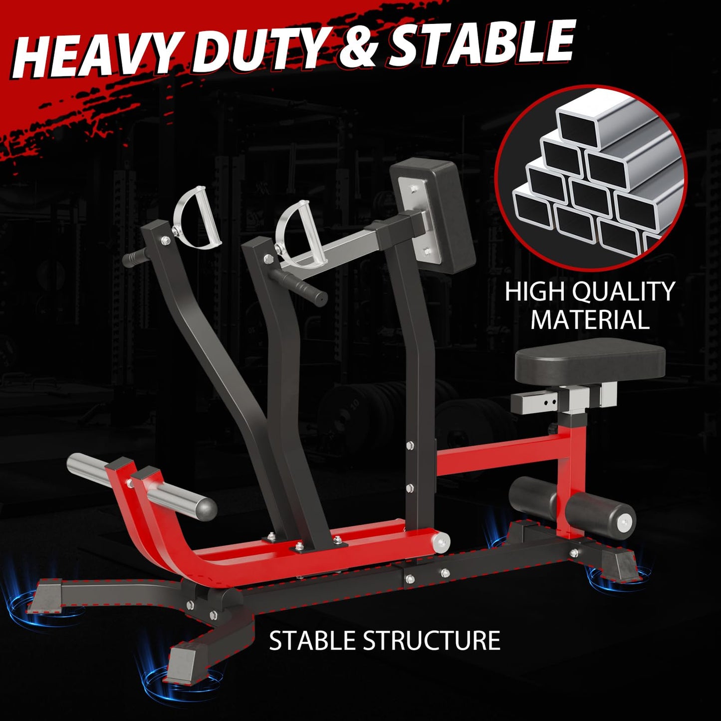syedee Seated Row Machine, Back Machine Gym Equipment Plate Loaded, Adjustable LAT Machine with Independent Arms & Multi Grip Positions, Upper Body Training Home Gym, 400LBS Capacity
