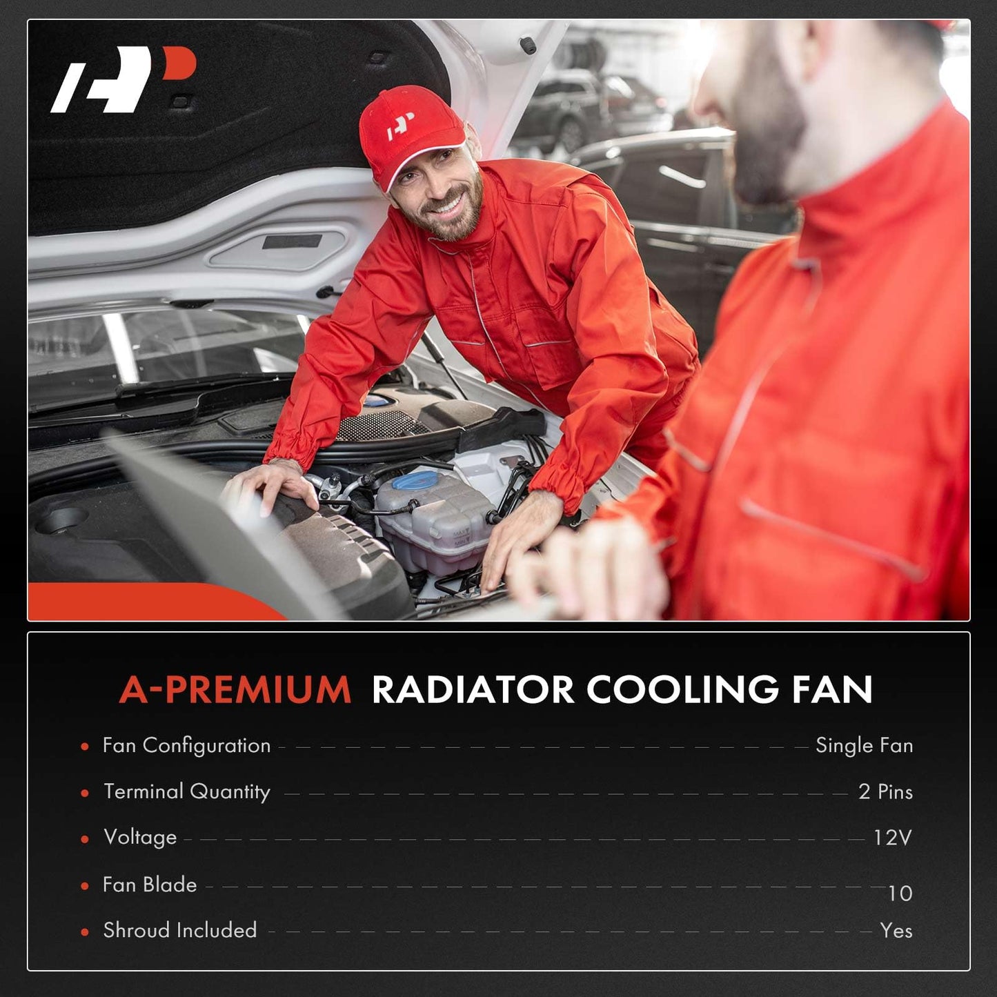 A-Premium Engine Radiator Cooling Fan Assembly Compatible with Select Yamaha Models - Viking 700 2014-2020, Viking VI 2015-2019 - Replace# 1XDE24050000