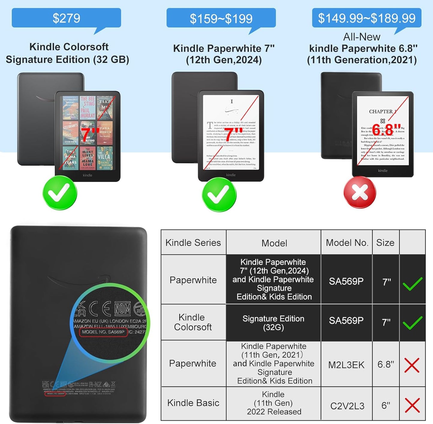 CoBak Ebook Reader Case with Stand - Premium PU Leather Cover with Auto Sleep Wake and Hand Strap