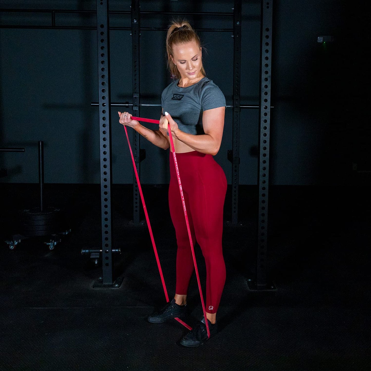 SERIOUS STEEL FITNESS Assisted 41" Pull-Up Band, Resistance & Stretching, Powerlifting & Pull-ups (#2 Red - Single Band)