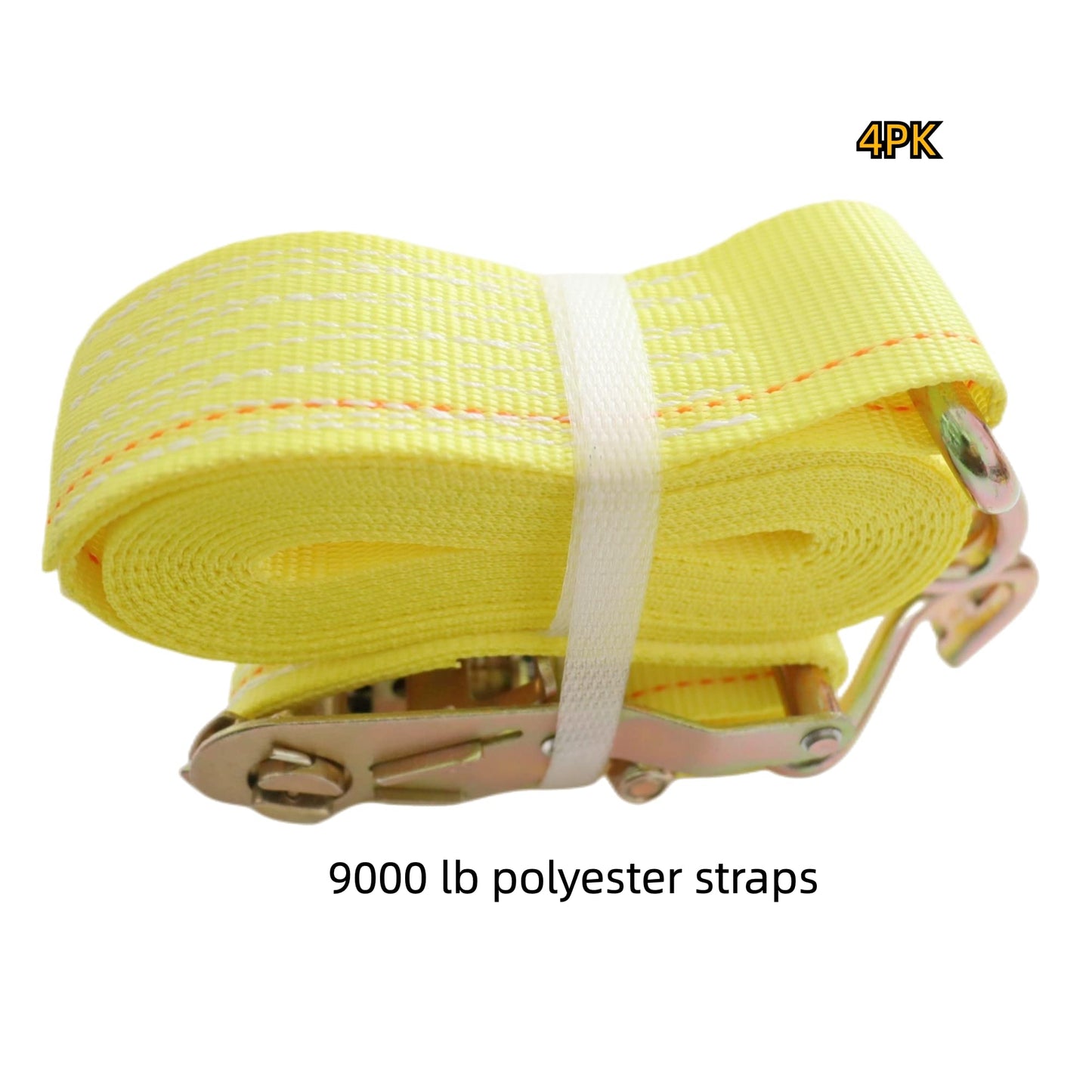 Yuoneiy Ratchet Straps Tie Down Straps Heavy Duty (4PK) 2" x 15' x 4400 lbs J Hook Cargo Tie-Downs Straps for Motorcycle, ATV, UTV, Trailer