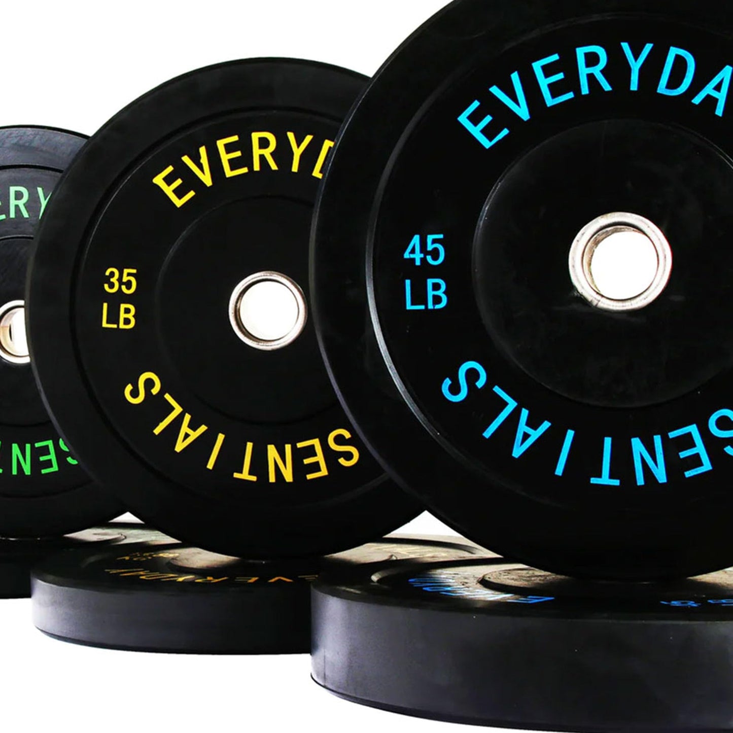 BalanceFrom Olympic Rubber Bumper Weight Plate Set with Steel Hub Inserts – 2-Inch Hole Plates for Strength Training, Powerlifting, and Weightlifting at Home, Garage, or Commercial Gym