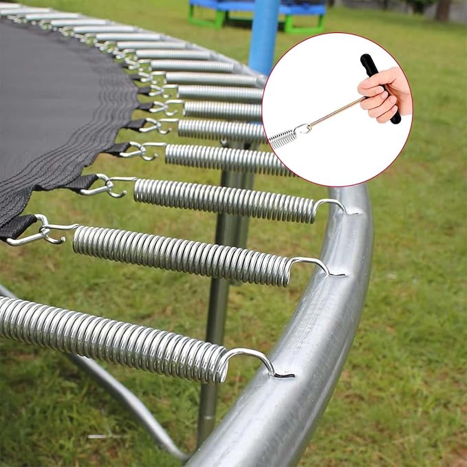 ZhenT Trampoline Springs Heavy Duty Galvanized 60Si2Mn Trampoline Replacement Parts Accessories with Tool,Suitable for Skywalker, JumpKing, Upperbounce, Skybound,20 Pcs Pack