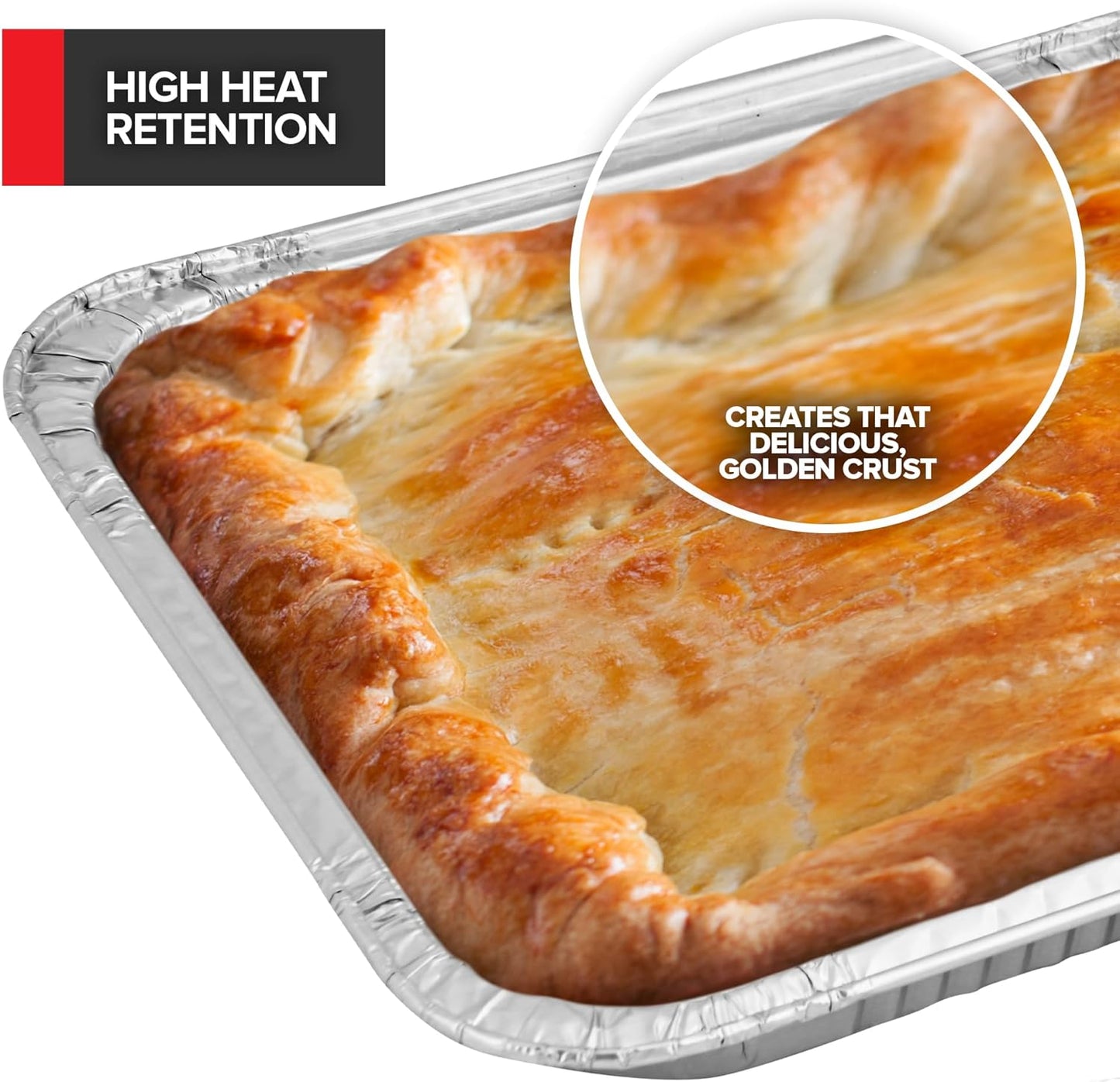 Regine Switzerland Disposable Aluminum Pans - Heavy Duty 9x13 Baking Tins | 30 Pack for Cookies, Brownies & Meals