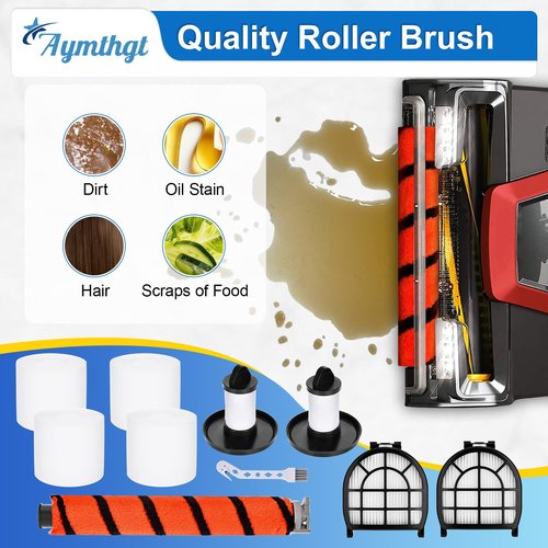 Aymthgt LZ600 Filter Replacement for Shark LZ601 LZ602 LZ602C APEX UpLight Lift-Away DuoClean Vacuum Cleaner, 2 HEPA Filters + 2 Pre-Motor Filters + 4 Foam Filters + 1 Brush Roll # XFFLZ600 & XHFFC600