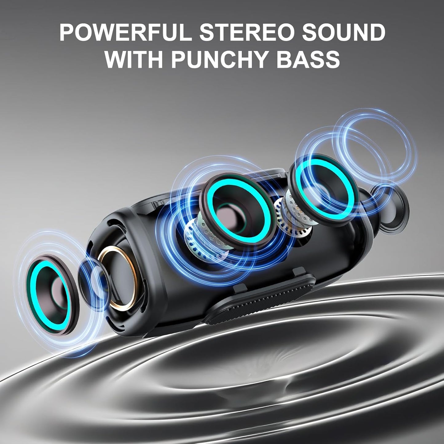Matast 6000mAh, 36H BT5.4 IP6 24W Bluetooth Speaker Playtime Portable Wireless Speaker with Loud Stereo Sound