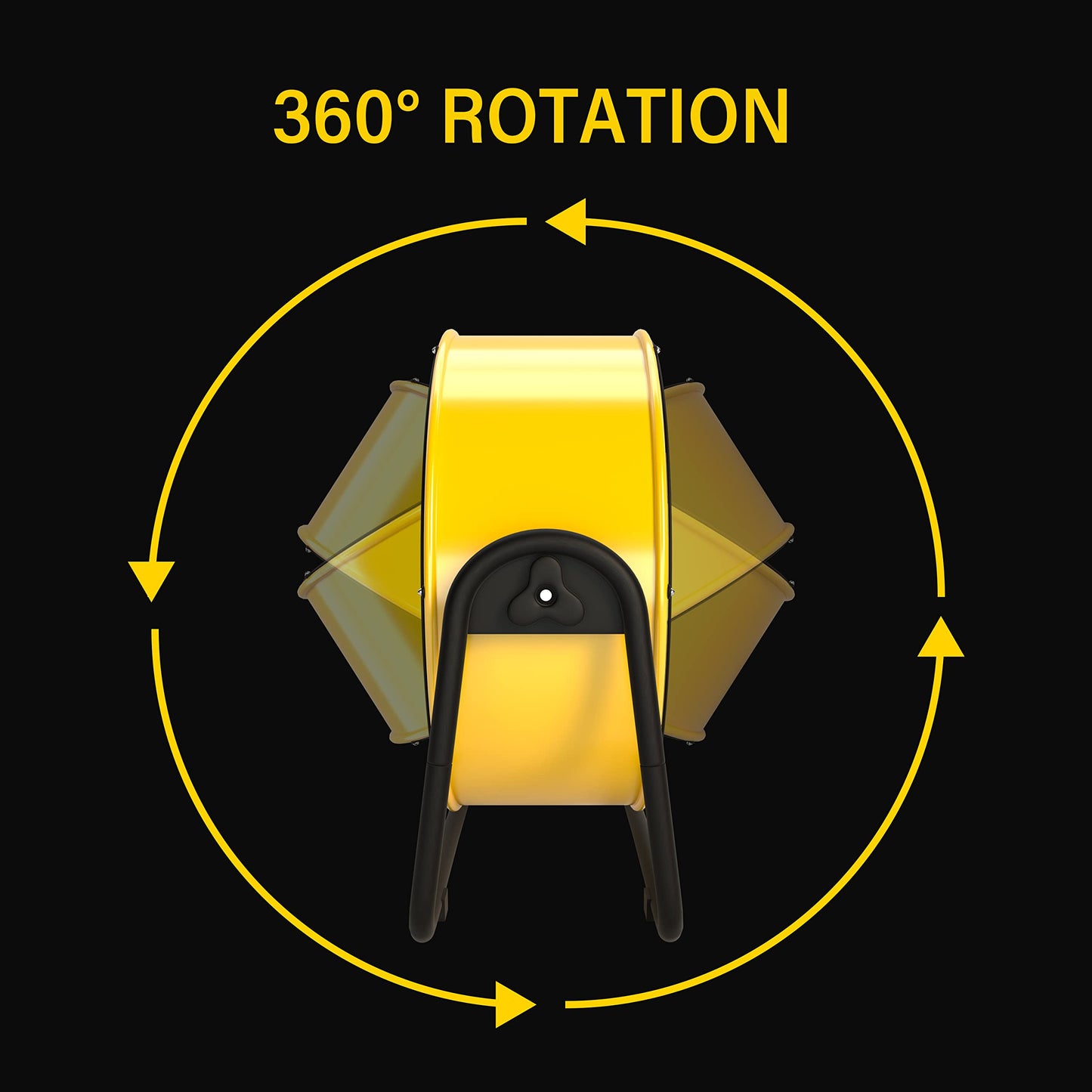 20 Inch Heavy Duty Metal Industrial Drum Fan, 3 Speed Floor Fan for Warehouse, Workshop, Factory and Basement - High Velocity, Yellow